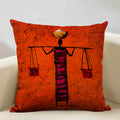 Axyaa African National Style Linen Cushion Cover 45x45cm for Sofa Decor and Artistic Home Decor