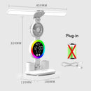 Axyaa Rechargeable LED Desk Lamp with Fan, Clock, and Night Light