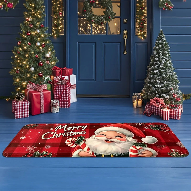 Axyaa Santa Claus Welcome Door Mat for Christmas Home Decor