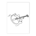 Axyaa Abstract Piano Headset Guitar Line Wall Art Canvas Minimalist Print for Living Room