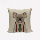 Axyaa Cute Animal Linen Cushion Cover 45*45cm for Child Sofa Home deco