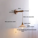 Axyaa LED Wood Wall Lamp with White Ceramic Shade for Indoor Living Room