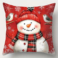 Axyaa Snowman Fawn Print Pillowcase Set - Festive Home Decor & Gift