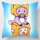 Axyaa Cartoon Print Designer Pillow Cases: Lankybox Series Home Decor Cushion Cover