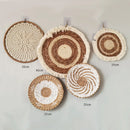 Axyaa Nordic Rattan Wall Basket Decor - Hanging Ornament and Crafted Wall Frame