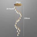 Axyaa Crystal Chandelier Stair Pendant Lamp Living Room Interior Lighting