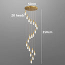 Axyaa Crystal Chandelier: Modern Stair Pendant Lighting for Living Room and Interior