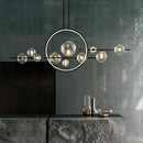 Axyaa Black Glass Ball Chandelier LED Pendant Lamps for Modern Home Decor