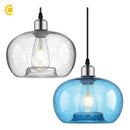 Axyaa Blue Bubble Glass Pendant Lights: Adjustable Hanging Fixtures for Living Room, Bedroom, Kitchen Island