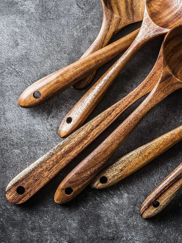 Axya Teak Wood Kitchen Utensil Set