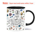 Axyaa Personalized Dad and Kids 3D Effect Mug Fist Bump Coffee Cup - Father's Day Gift
