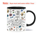 Axyaa Personalized Dad and Kids 3D Effect Mug Fist Bump Coffee Cup - Father's Day Gift