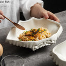 Axya Crab Shell Ceramic Bowls Set - Solid Color Tableware Dinner Plate