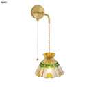 Axyaa Vintage Glass Wall Light with Adjustable LED and Pull Chain Switch