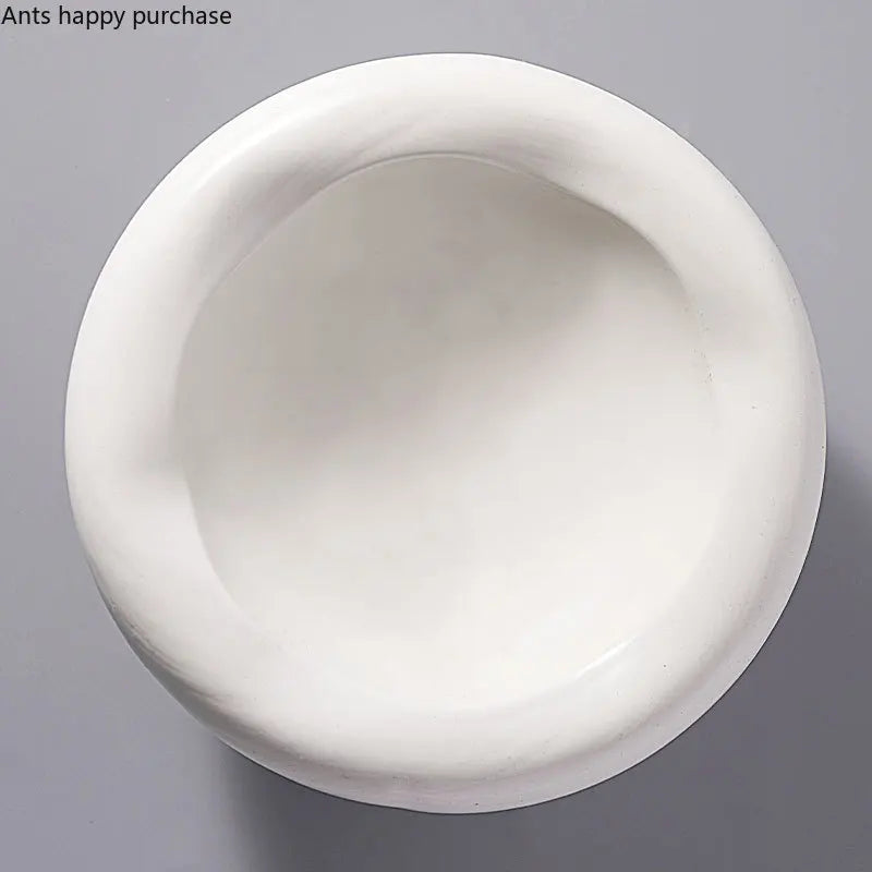 Axya White Ceramic Dinner Plates & Salad Bowl Set