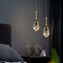 Axyaa Gold Black Crystal Pendant Lamp with Remote Control