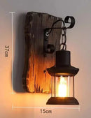 Axyaa Wooden LED Wall Lamps Industrial Style Home Decor Sconces for Living Room