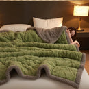Axyaa Geometric Pattern Fleece Winter Blanket, Queen Size Plush Bedspread