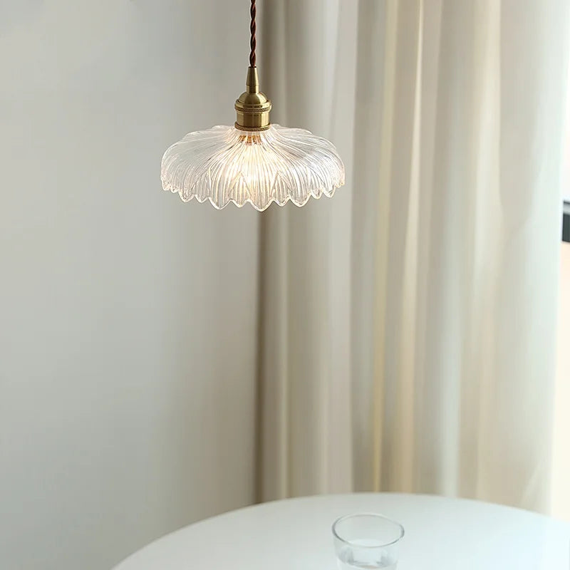 Axyaa Clear Glass LED Pendant Lights for Kitchen Island, Modern Nordic Decor