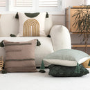 Axyaa Moroccan Jacquard Cotton Tufted Pillowcase Set, Geometric Design, Headboard Cushion Cover