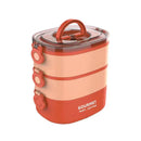 Axyaa 3-Layer Insulated Lunch Box - Leakproof & Microwavable Student Bento Box
