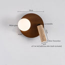 Axyaa Wood Glass LED Wall Sconce - Nordic Modern Stair Lights for Bedroom & Bathroom