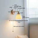 Axyaa Nordic LED Wall Light Copper Arm White Glass Bedside Lamp Balcony Living Room