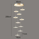 Axyaa Crystal Chandelier Stair Pendant Lamp Living Room Light Fixture