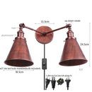 Axyaa Loft Plug-in LED Wall Lamps 2 Heads Silver Vintage Lighting