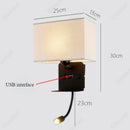 Axyaa LED Fabric Wall Light with USB Charging Port and Adjustable Angle