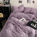 Axyaa 100% Cotton Washed Bed Linen Set - 4 Piece Comforter Double Bedding
