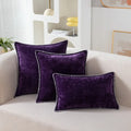 Blue Chenille Luxury Lumbar Pillow Case for Bed Sofa Couch by Axyaa