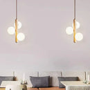 Axyaa Frosted Glass Crystal Chandelier: Elegant Round Ball Pendant Light for Living Room