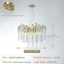 Axyaa Modern Crystal Chandelier Lighting for Dining & Living Room Decor