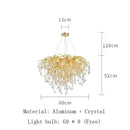 Axyaa Crystal LED Ceiling Chandelier for Luxury Living Room, Bedroom, and Restaurant