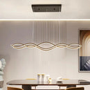 Axyaa LED Wavy Lines Chandelier Ceiling Light Fixture for Dining Room, Nordic Home Decor