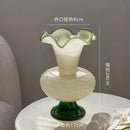 Cream Green Lily Flower Mouth Base Wind Lamp Vase by Axyaa.