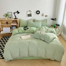 Axyaa Small Stripes Cotton Four-Piece Bedding Set