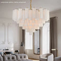 Luxury Murano Glass Chandelier by Axyaa: Elegant French Glass Tube Hanging Pendant Lighting