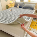 Axyaa Plush Velvet Mattress Topper Quilted Cover Bed Mat Linen Protection Pad