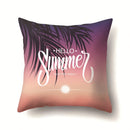 Axyaa Summer Coconut Tree Beach Sun Scene Pillow Cover 45x45cm