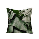 Axyaa Green Leaf Linen Pillow Cover - Stylish Sofa Decor & Home Accent