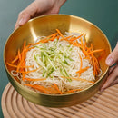 Axyaa Double Layer Cold Noodle Bowl - Stainless Steel Korean Style Soup Salad Bowls
