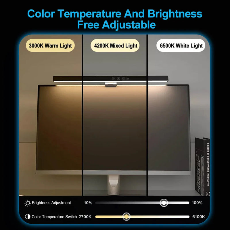 Axyaa RGB Monitor Light Bar for Gaming and Reading, Curved Screen, Stepless Dimming