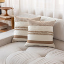 Axyaa Embroidered Cross Headboard Pillowcase Fringe Cushion Covers for Family Car Sofa
