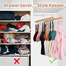 Axyaa 20-Hook Wooden Clothes Hanger Organizer