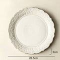 Axyaa Ceramic Dinner Plate Set - Retro Relief Steak Pasta Fish Molecular Cuisine Specialty