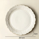 Axyaa Ceramic Dinner Plate Set - Retro Relief Steak Pasta Fish Molecular Cuisine Specialty