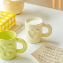 Axyaa Ceramic Mug Set - Breakfast Coffee Cup with Handle in Creative Design