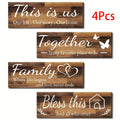 Axyaa This Is Us Together Bless Home Family Rustic Wooden Farmhouse Wall Decor